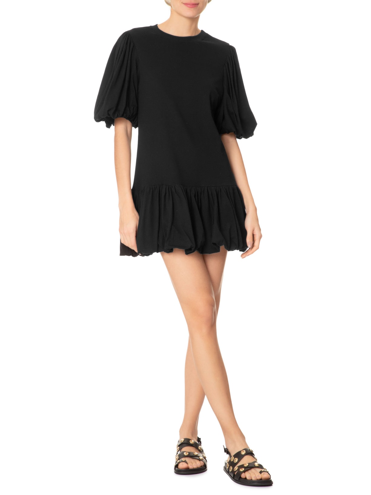 Vestido Curto Corte Cintura Preto Farm