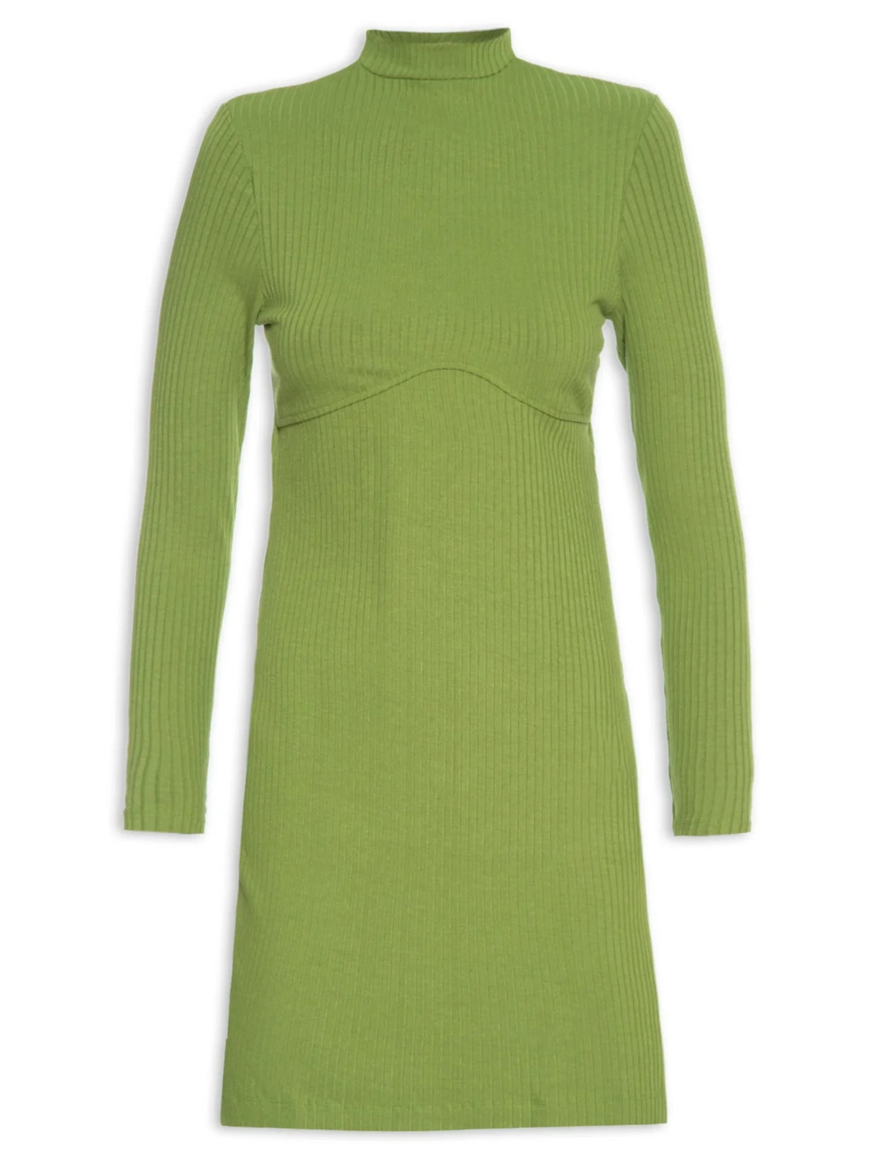 Vestido Curto Costas Rib Verde  Farm