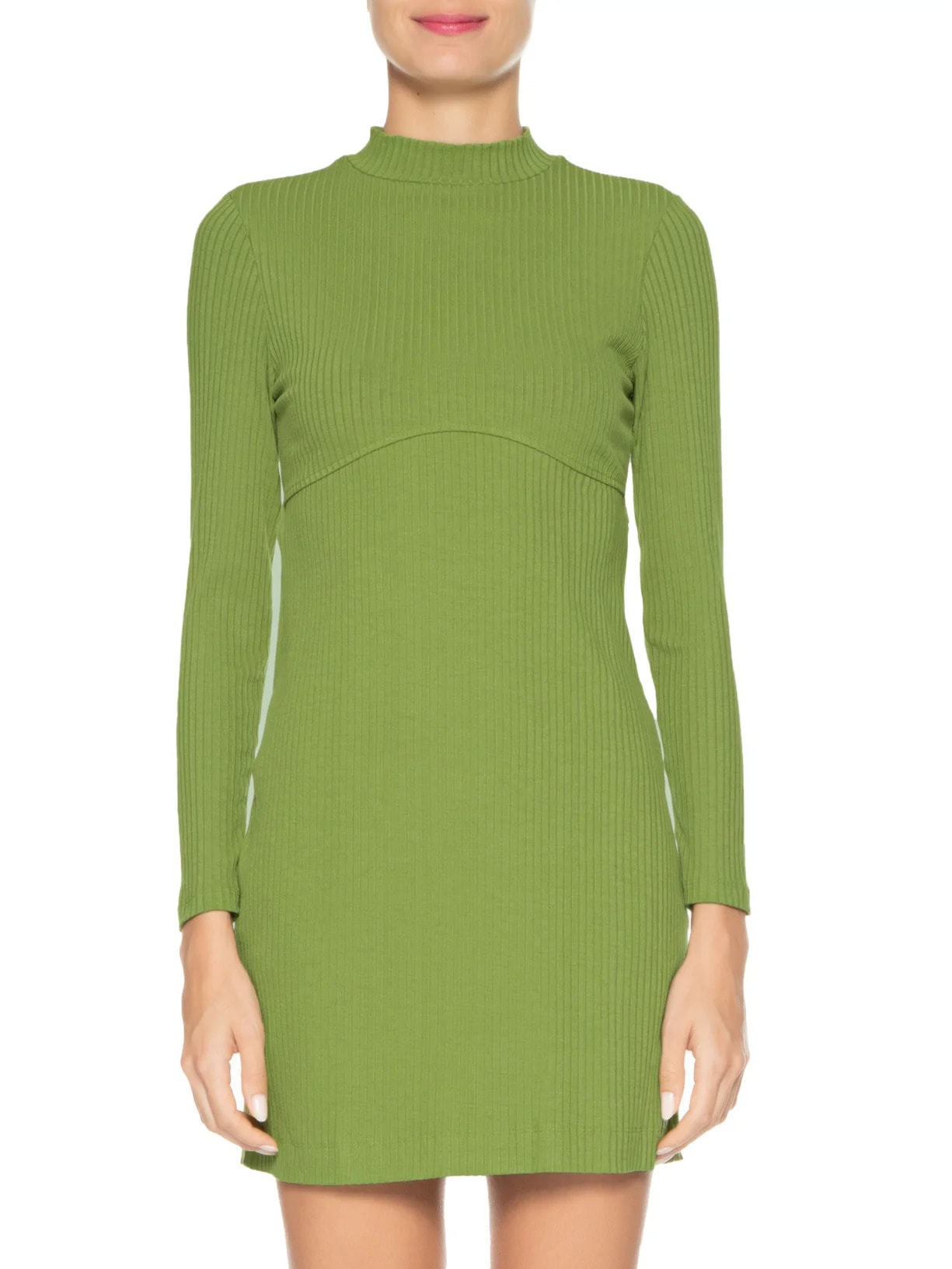 Vestido Curto Costas Rib Verde  Farm