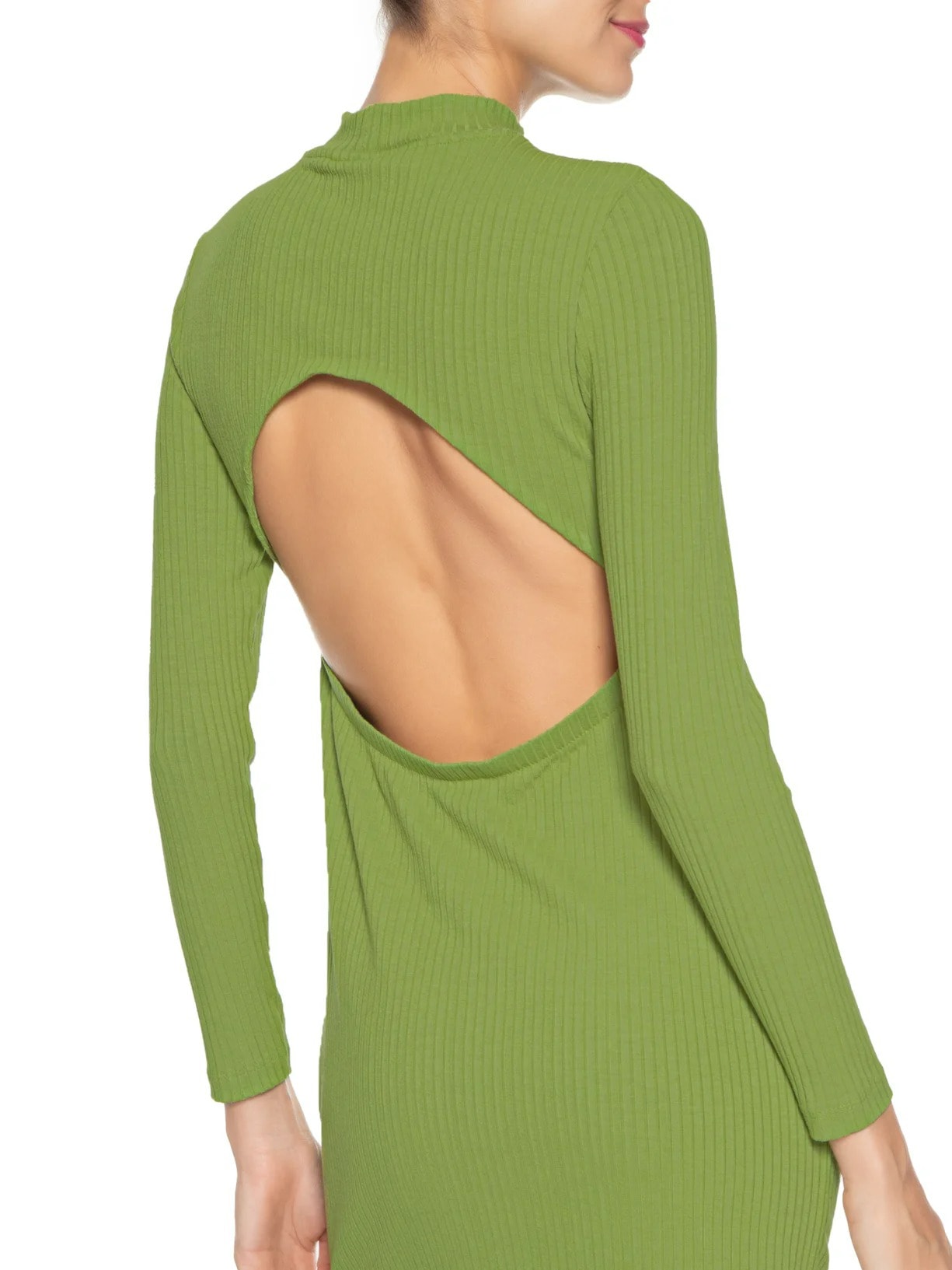 Vestido Curto Costas Rib Verde  Farm