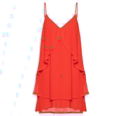 Vestido Curto Crepe Georgette - Vermelho