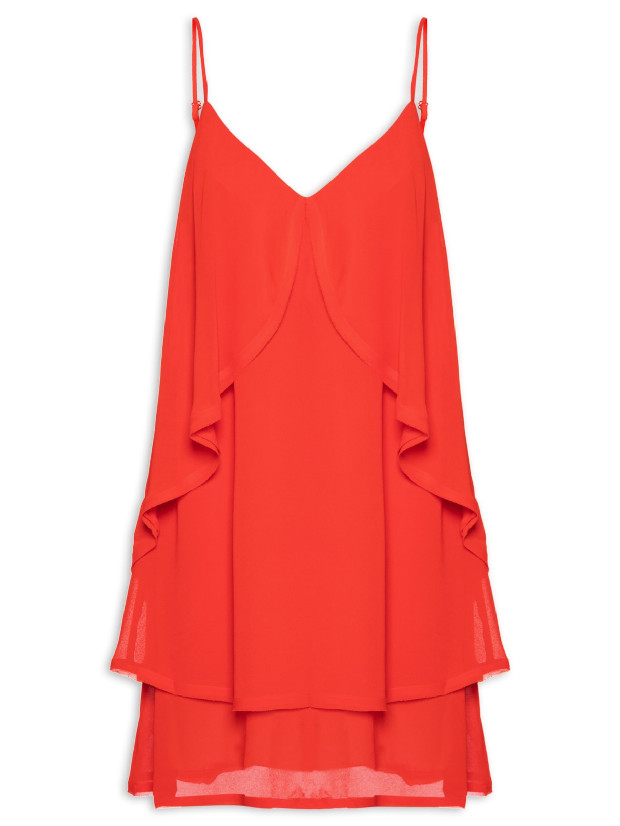 Vestido Curto Crepe Georgette - Vermelho