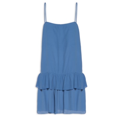 Vestido Curto Crepe Marias - Azul