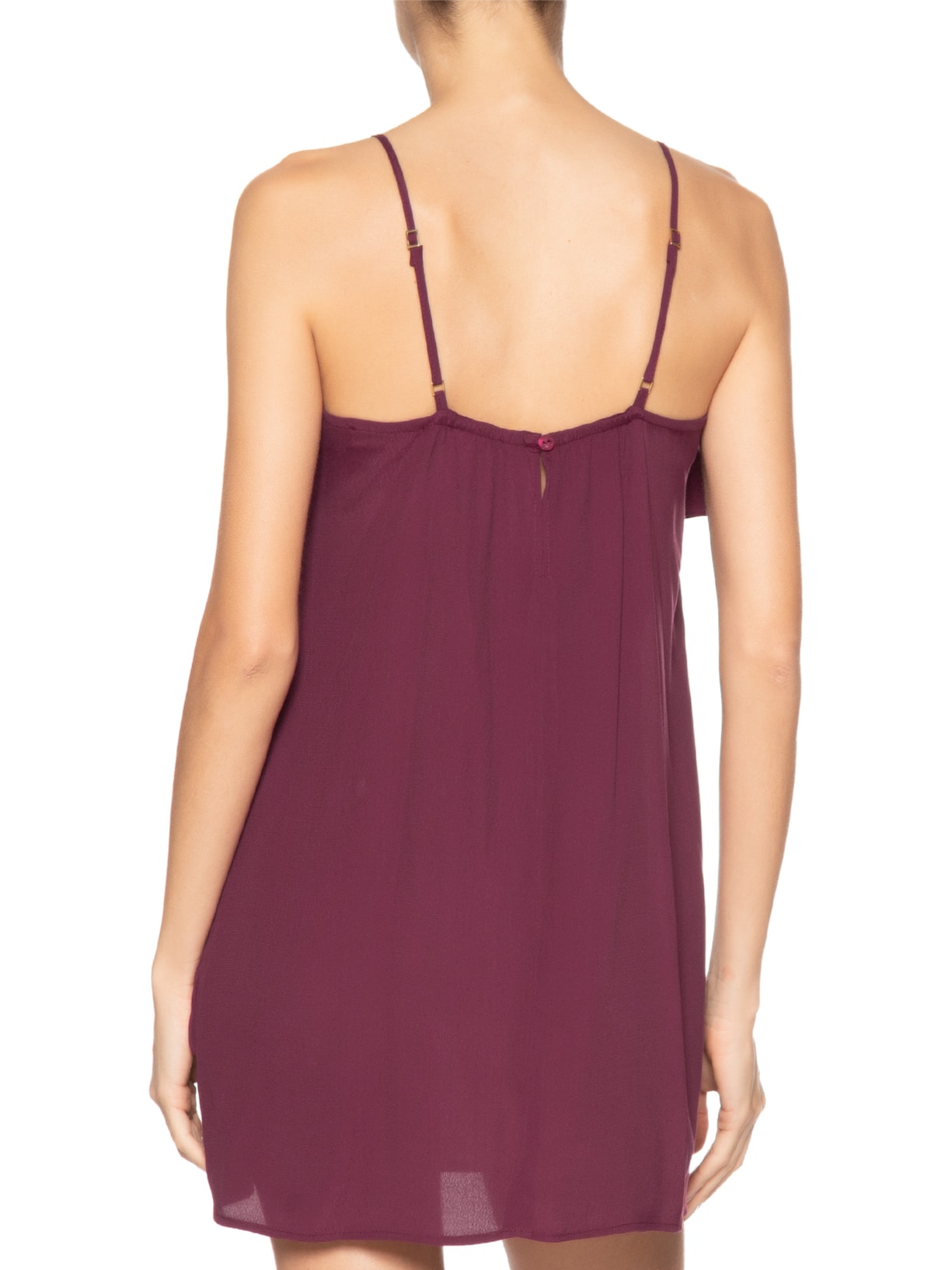 Vestido Curto Crepe Sobreposição Marrom Dress To