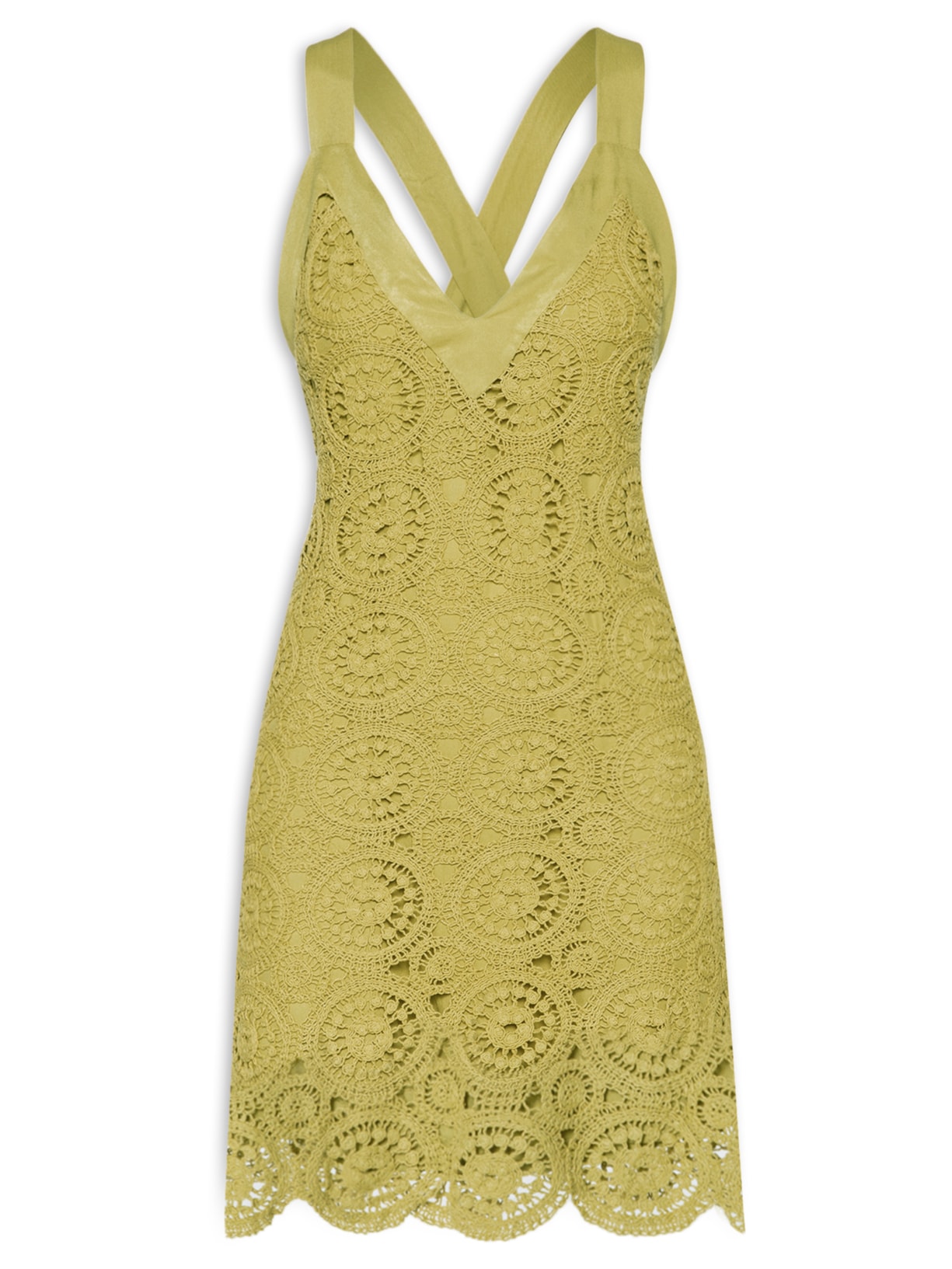 Vestido Curto Crochê - Verde