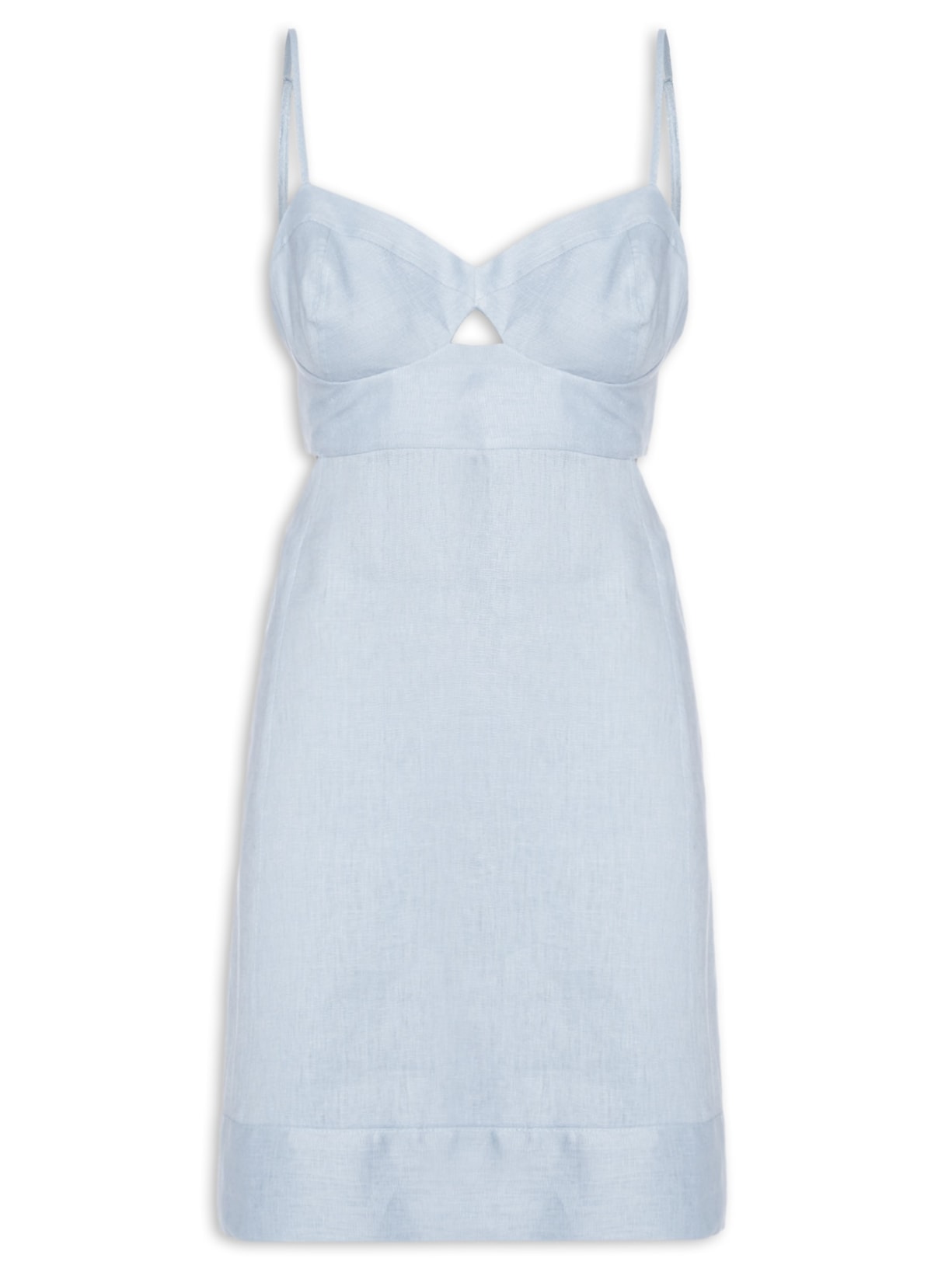 Vestido Curto De Linho Azul Animale