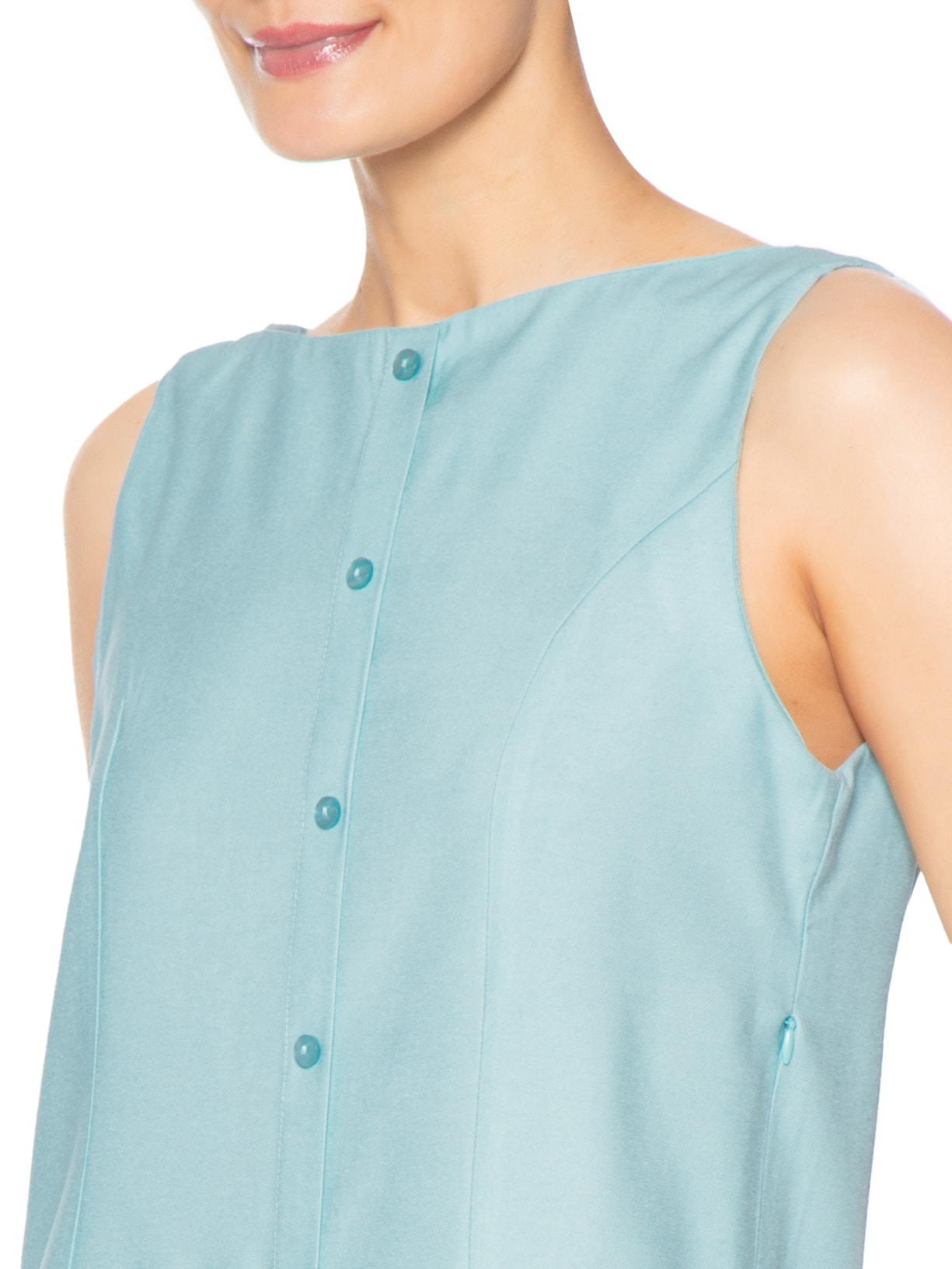 Vestido Curto Decote Canoa Azul Basiq
