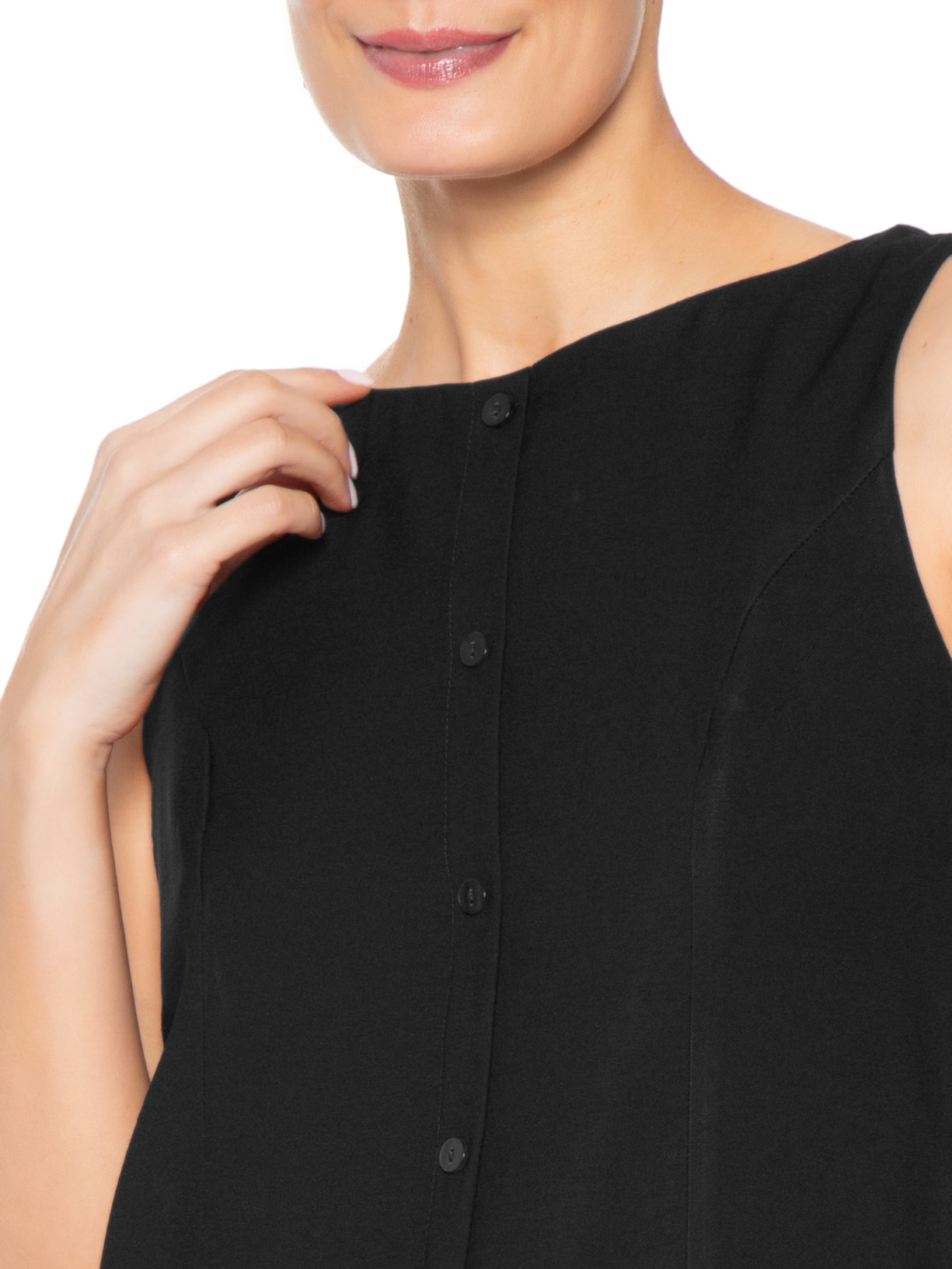 Vestido Curto Decote Canoa Preto Basiq