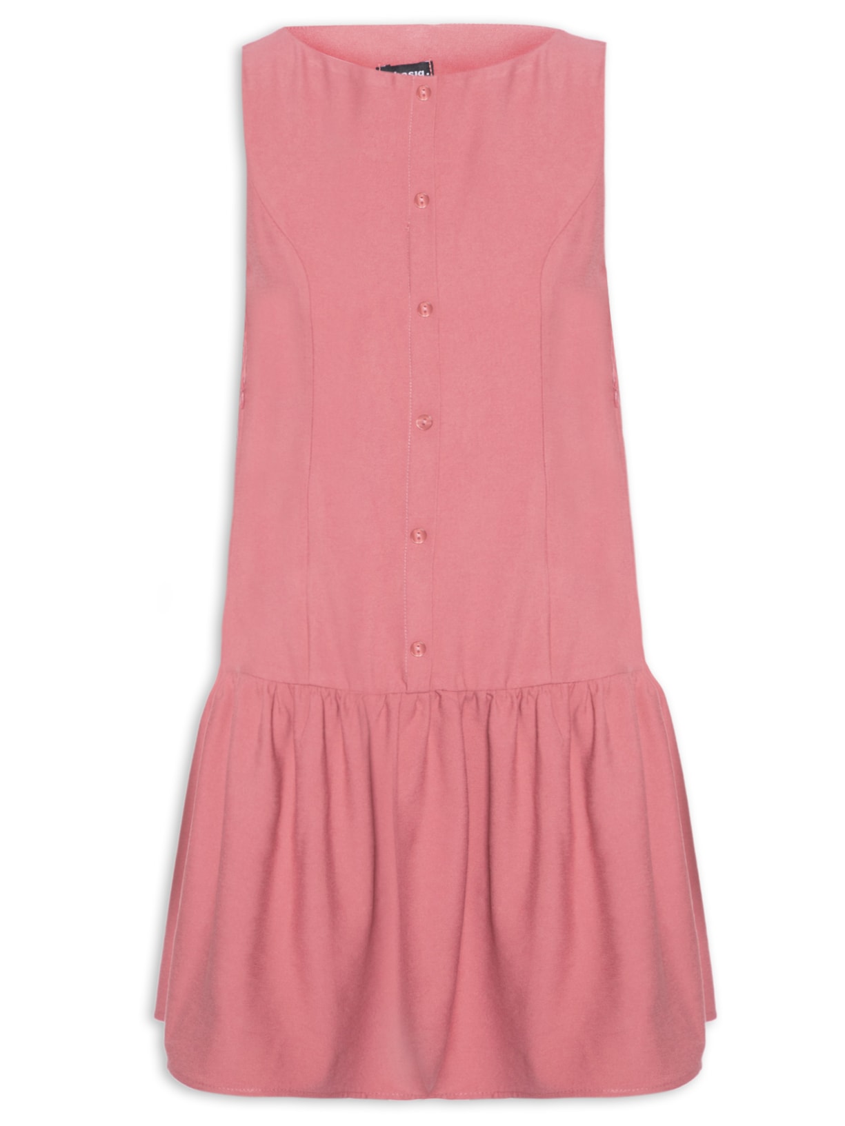 Vestido Curto Decote Canoa Rosa Basiq