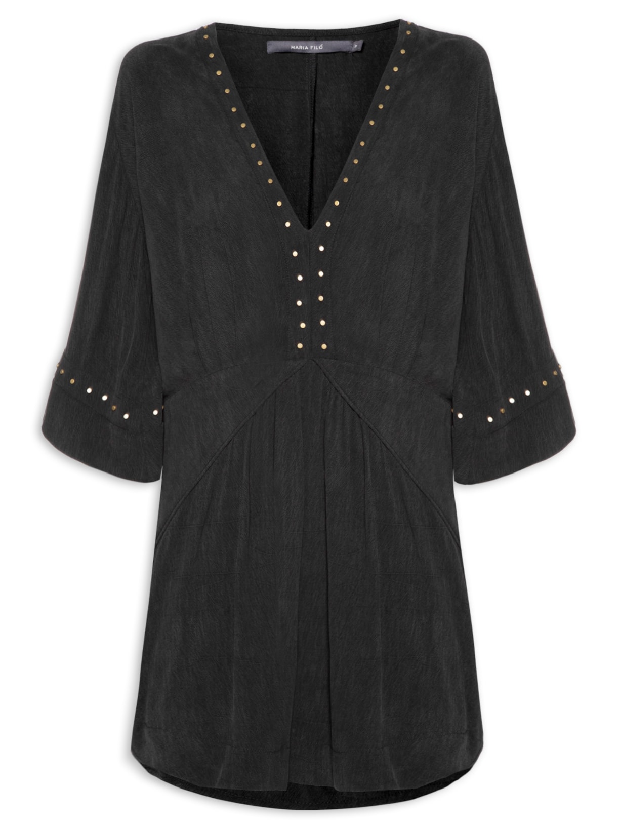 Vestido Curto Decote V - Preto