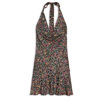 Vestido Curto Degagê Onça Borogodó - Preto