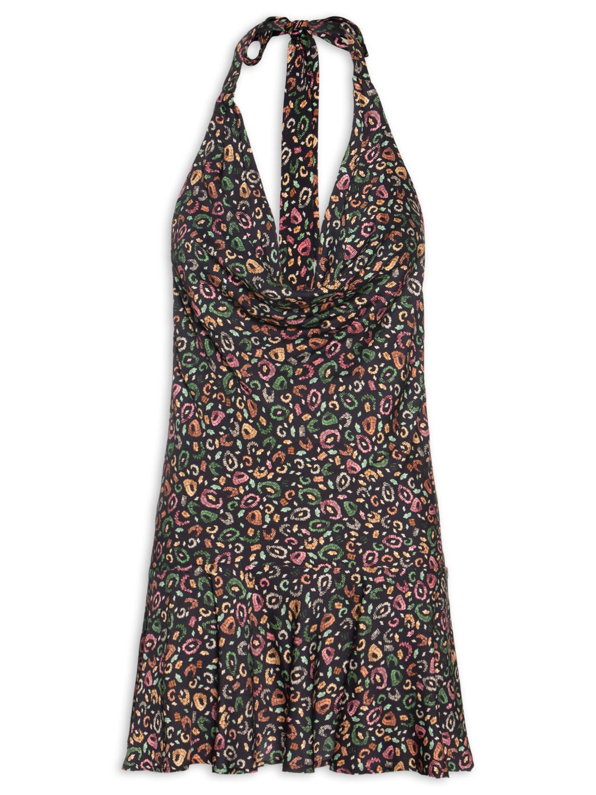 Vestido Curto Degagê Onça Borogodó - Preto