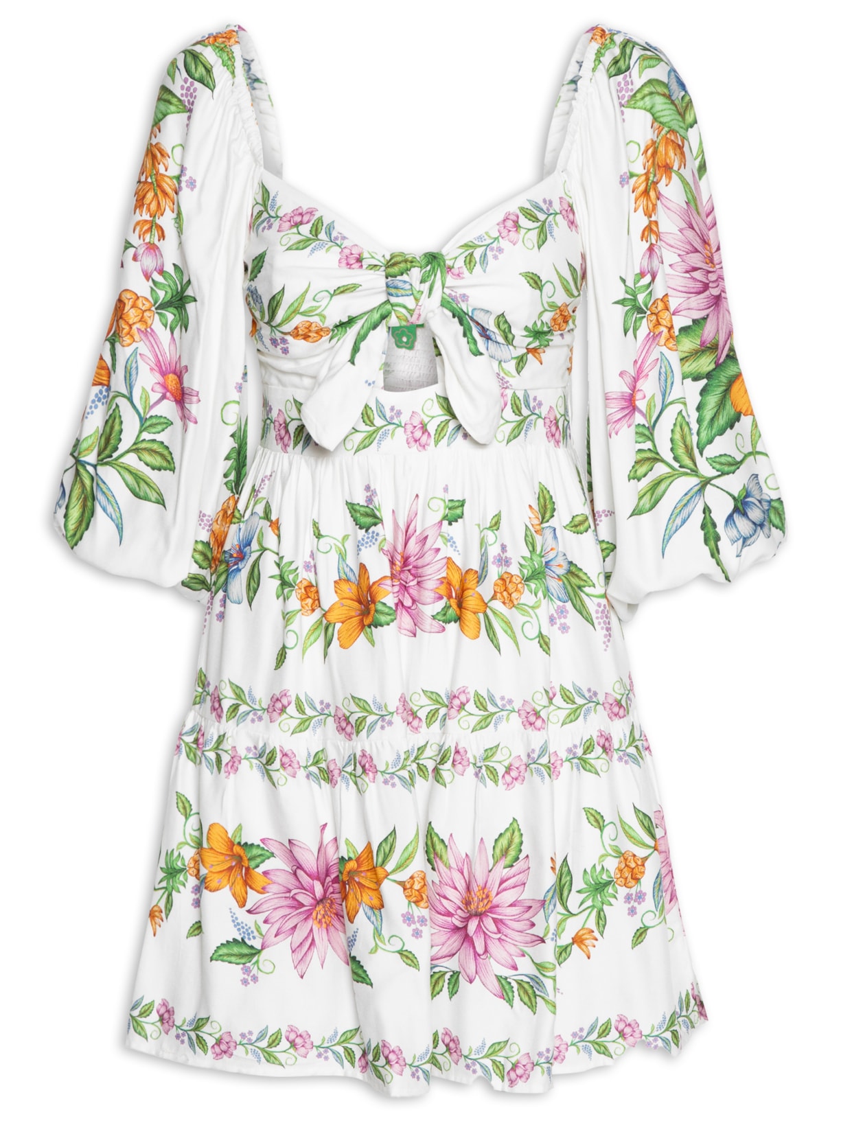 Vestido Curto Delicadeza De Fruta - Off White