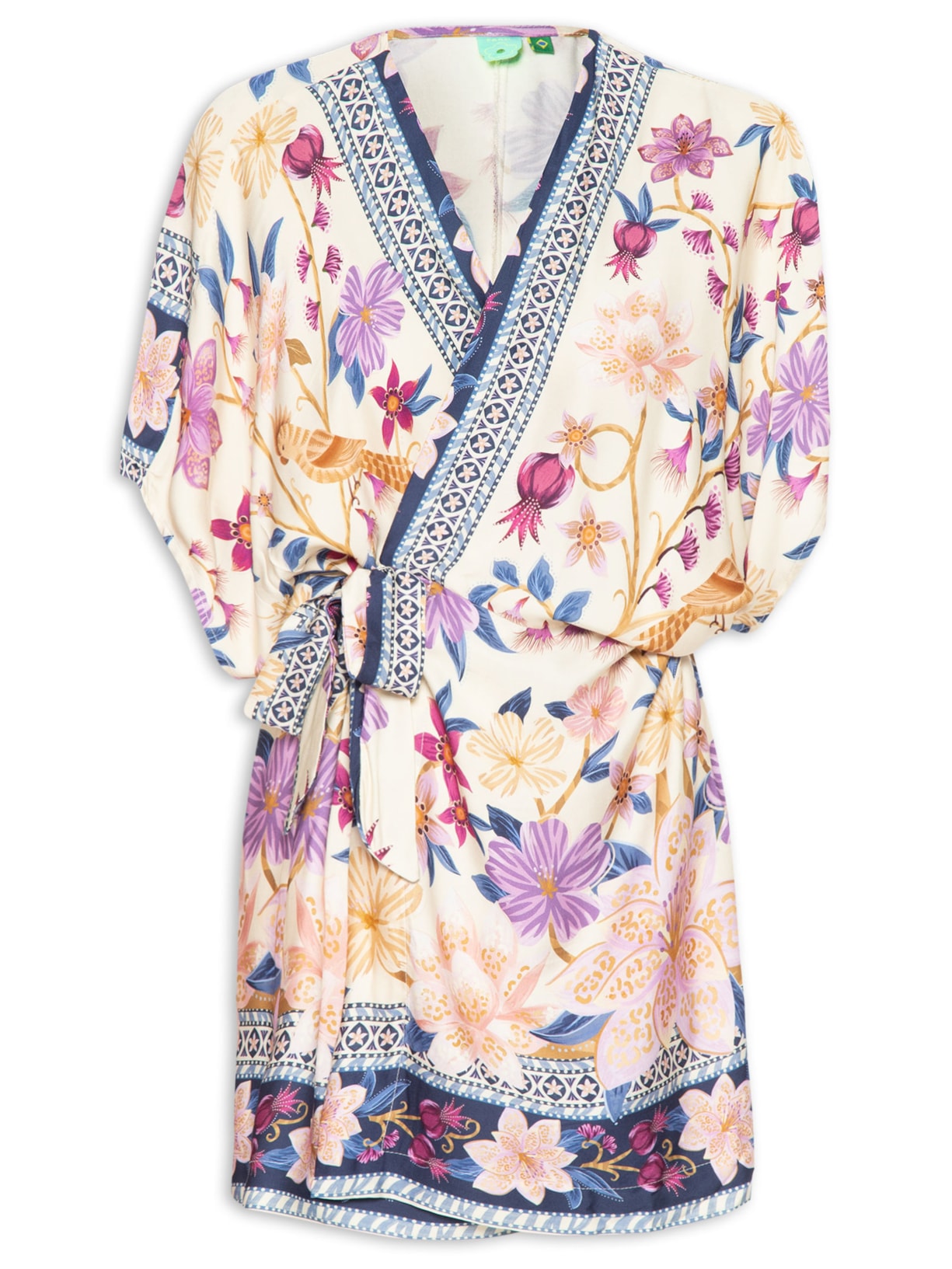 Vestido Curto Delicadeza Floral - Roxo