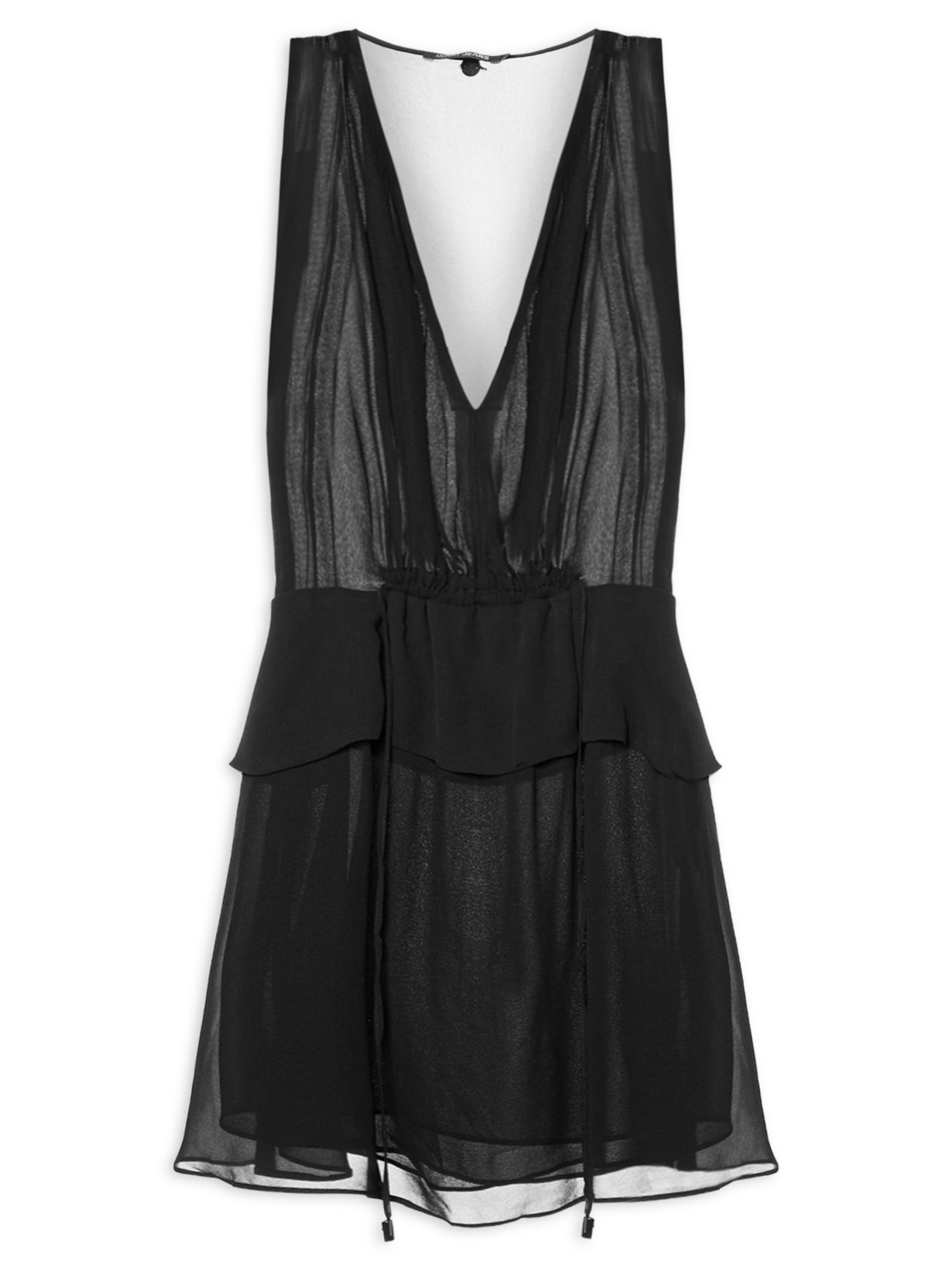 Vestido Curto Detalhe Amarração Frente Preto Animale Jeans