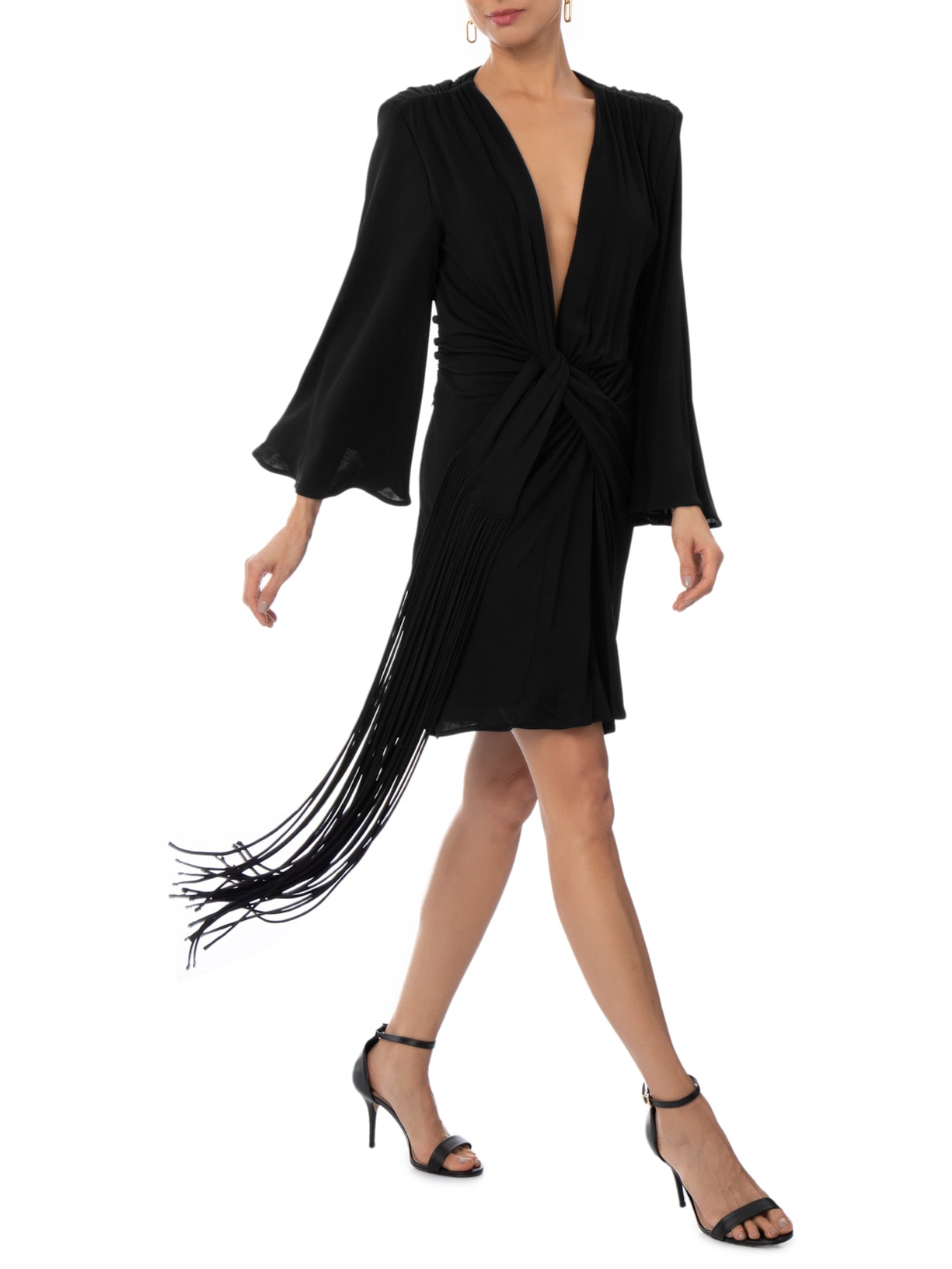 Vestido Curto Detalhe Amarração Preto Bo