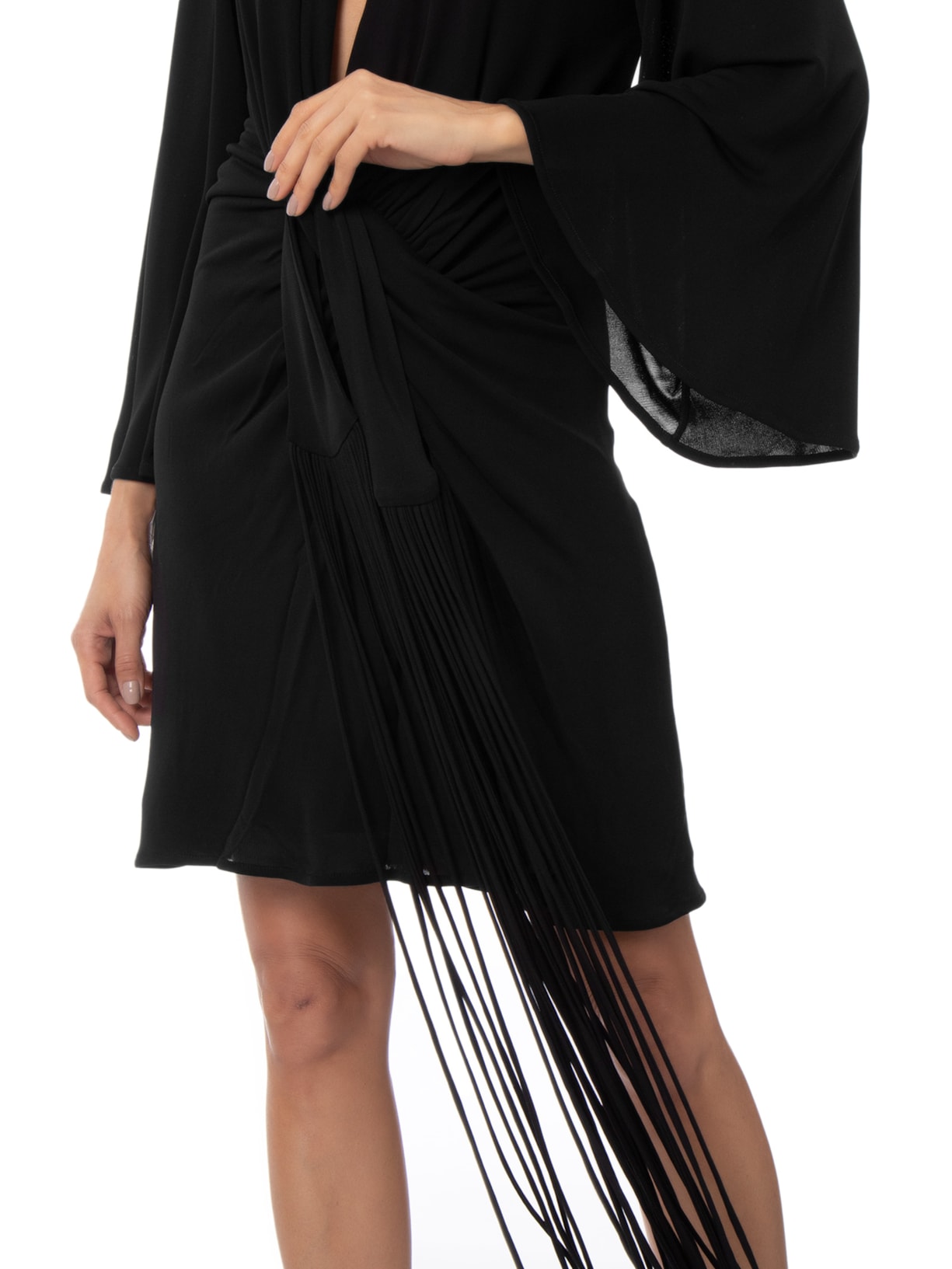 Vestido Curto Detalhe Amarração Preto Bo
