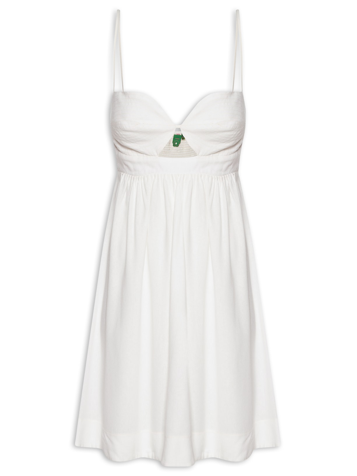 Vestido Curto Detalhe Pesponto - Branco
