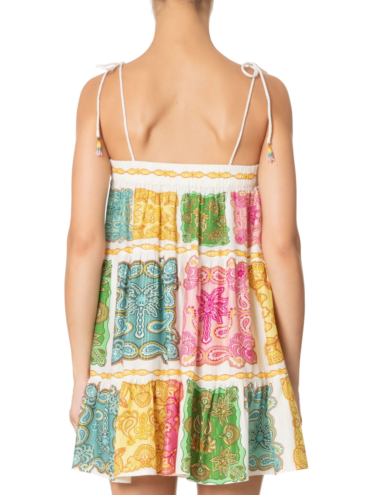 Vestido Curto Doce Manhã Amarelo Farm