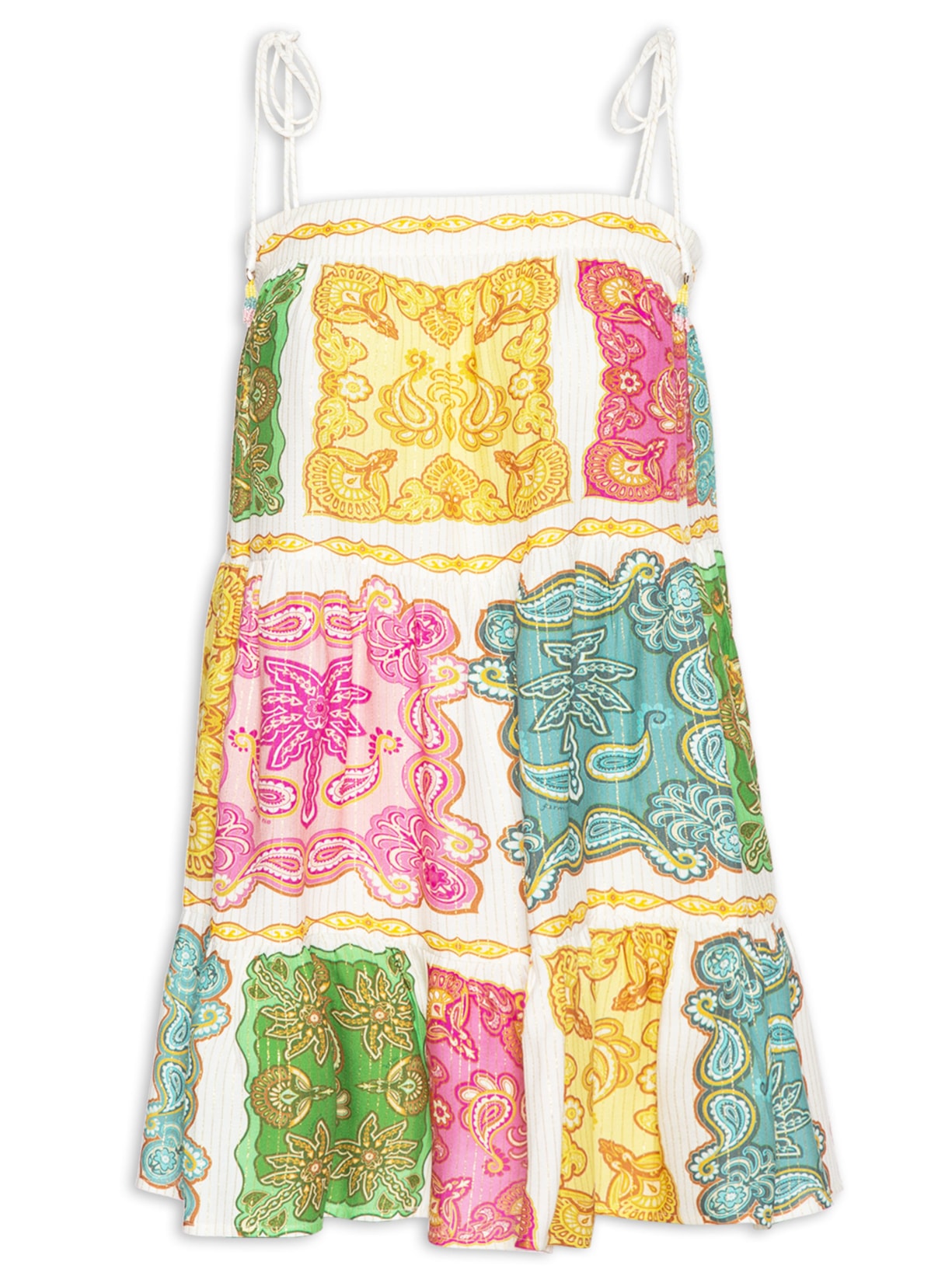 Vestido Curto Doce Manhã Amarelo Farm