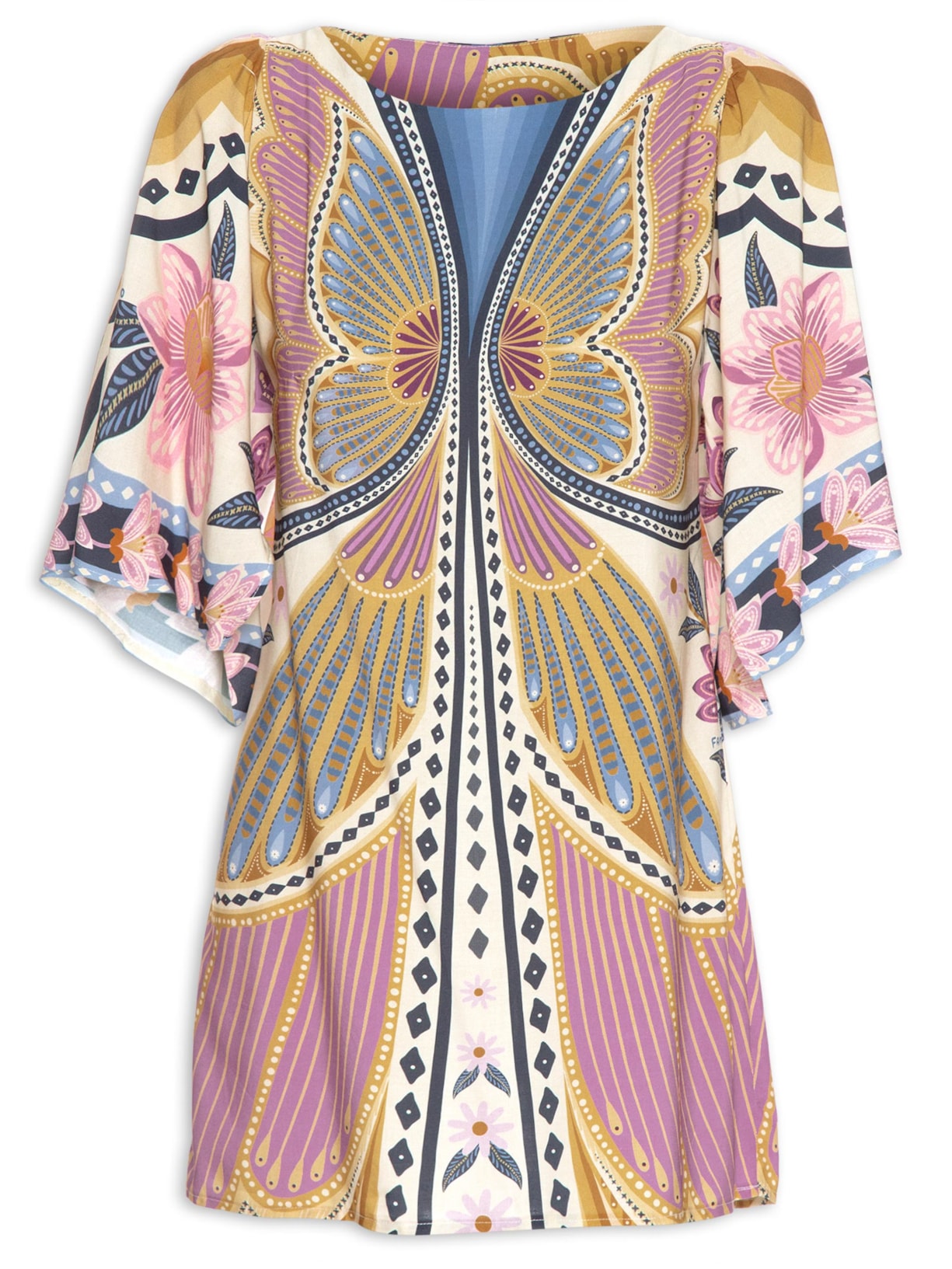 Vestido Curto Doce Voo - Bege