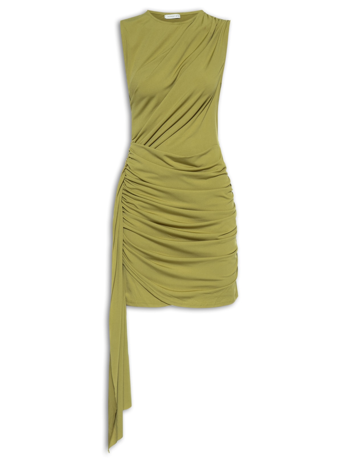 Vestido Curto Drapeado Assimétrico Verde Market 33