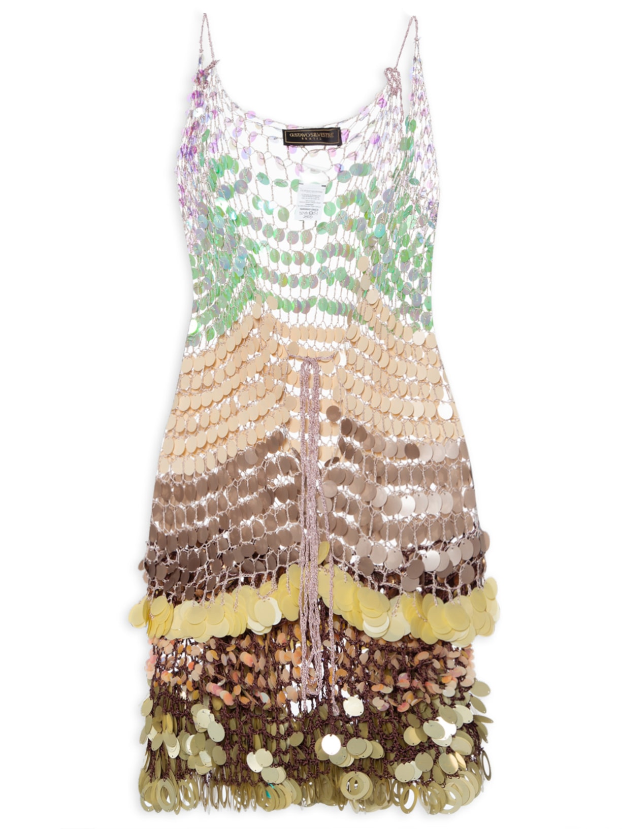 Vestido Curto Duplo - Bege