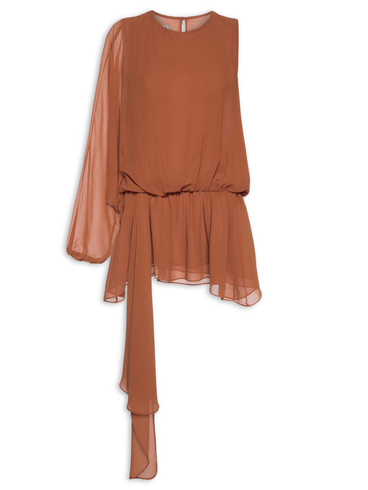 Vestido Curto Em Chiffon Laranja '2Essential