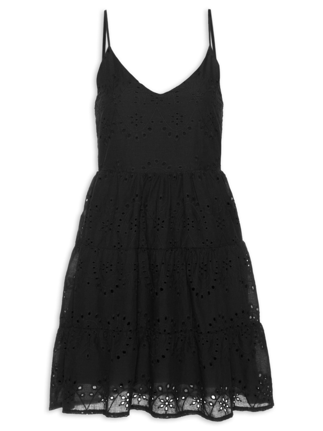 Vestido Curto em Laise Preto Market 33