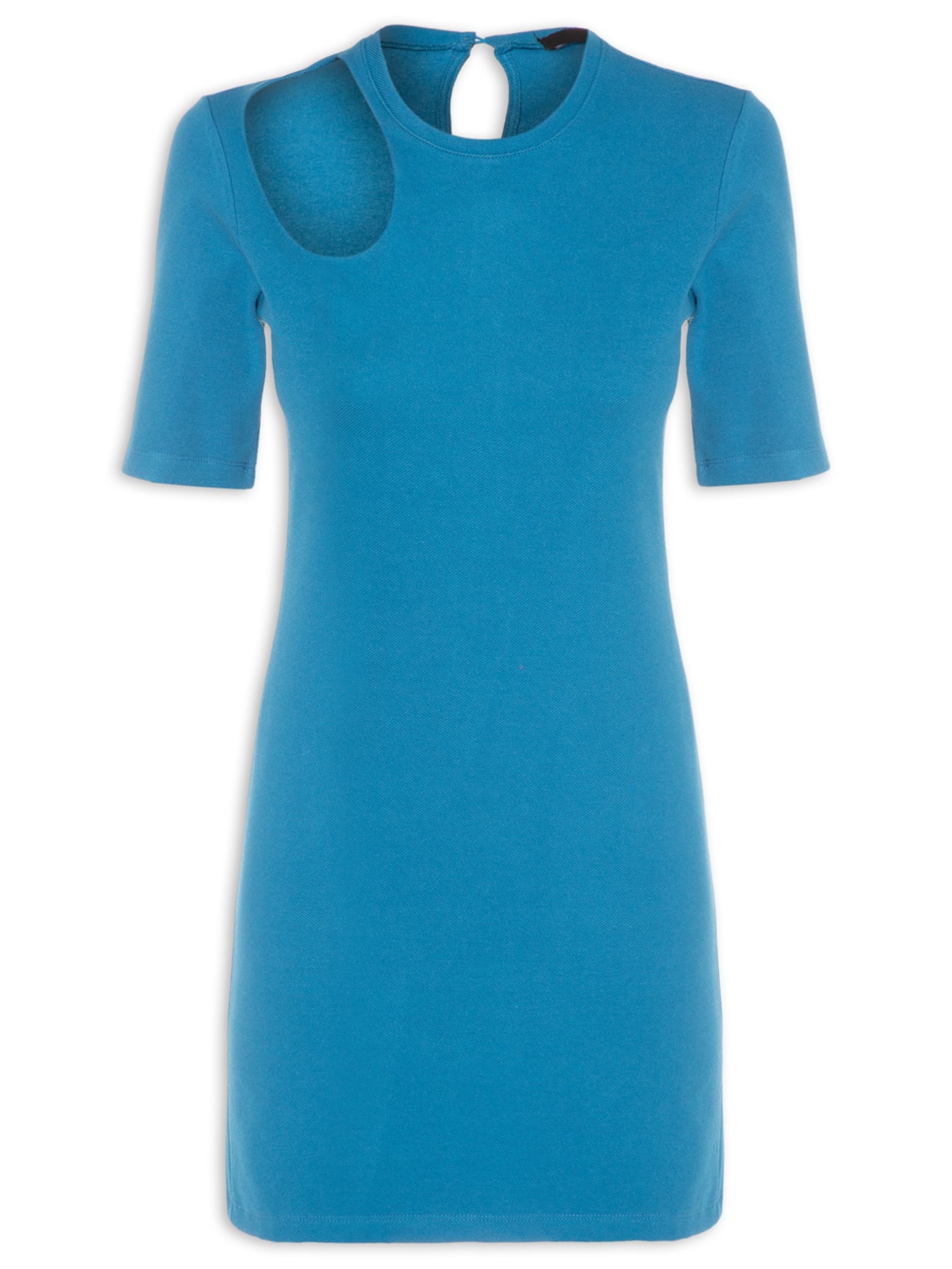 Vestido Curto Em Malha Gota - Azul