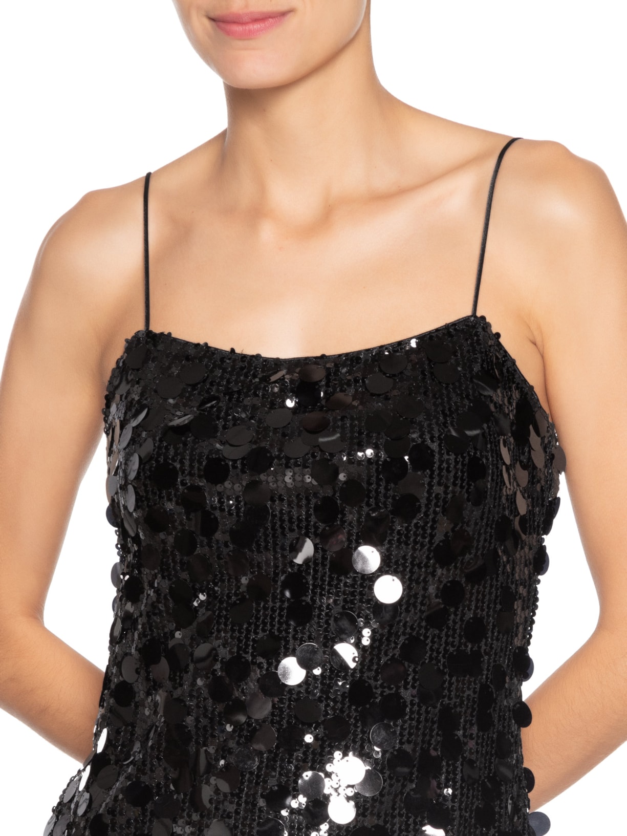 Vestido Curto Em Paetê Preto Market 33