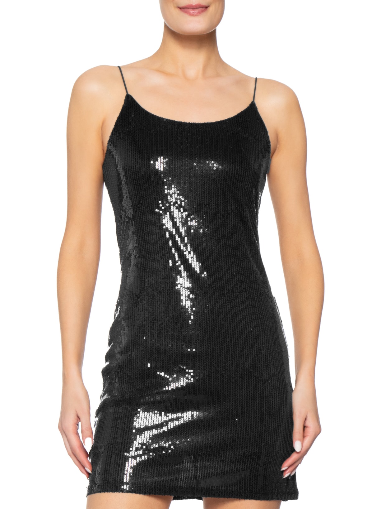Vestido Curto em Paetê Preto Market 33