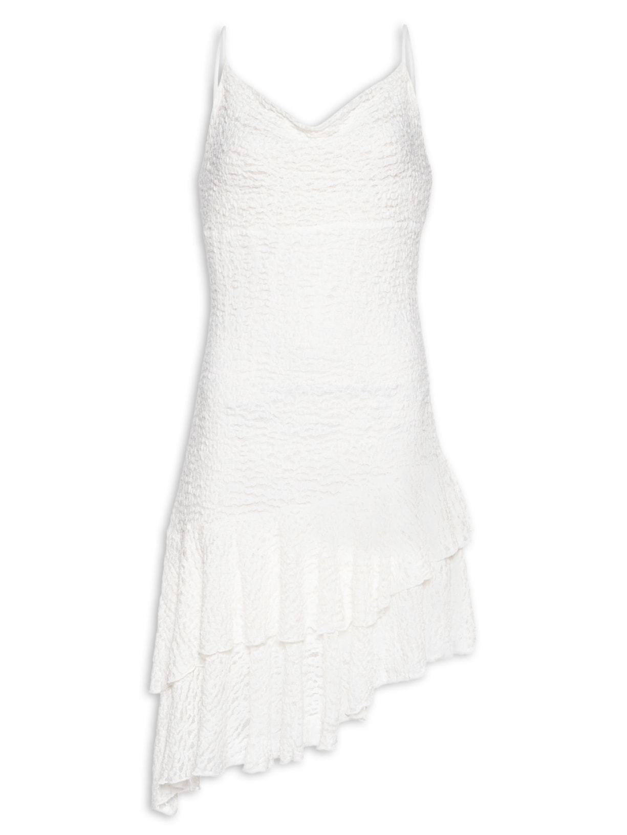 Vestido Curto Em Renda - Branco
