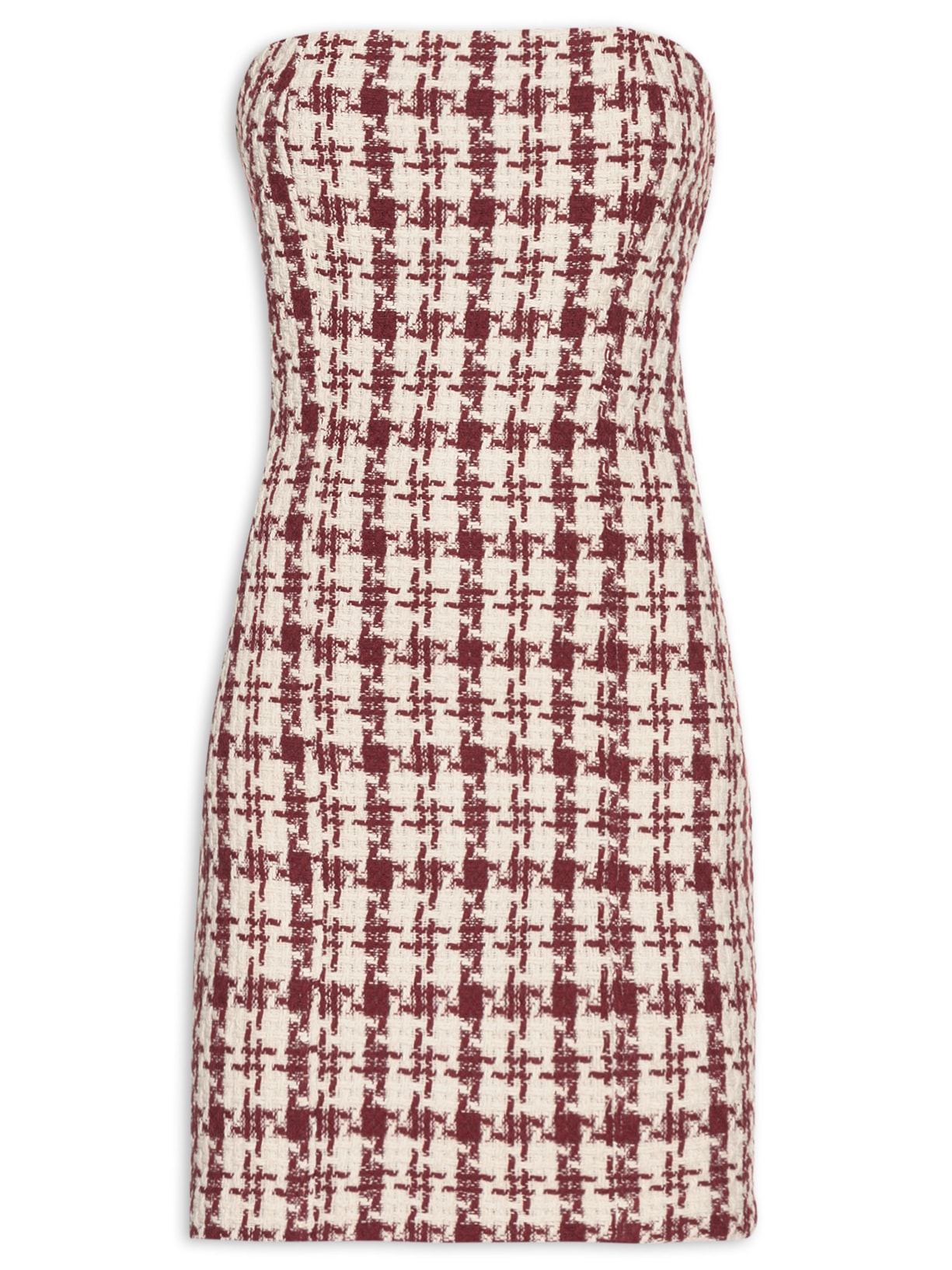 Vestido Curto Em Tweed - Off White