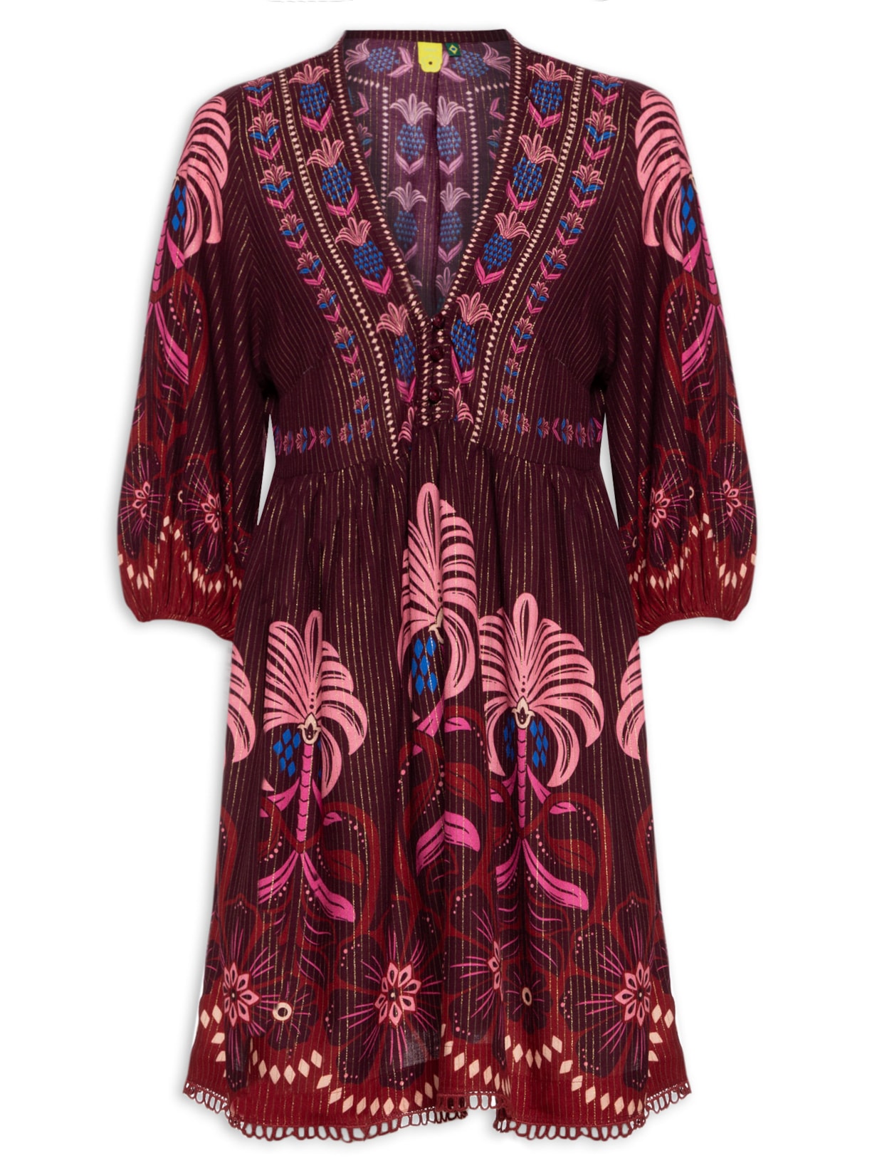 Vestido Curto Esplendor Tropical - Roxo