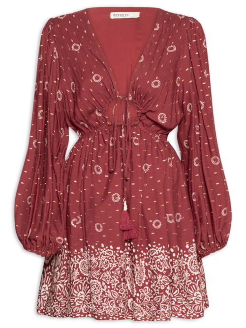 Vestido Curto Est Aurea - Vermelho