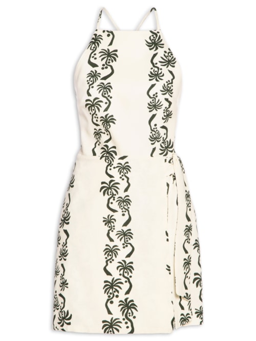 Vestido Curto Estampa Aventureiro - Branco