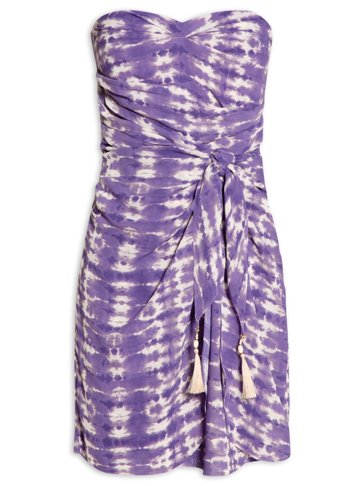 Vestido Curto Estampa Bangalô Lilás Maria Filó