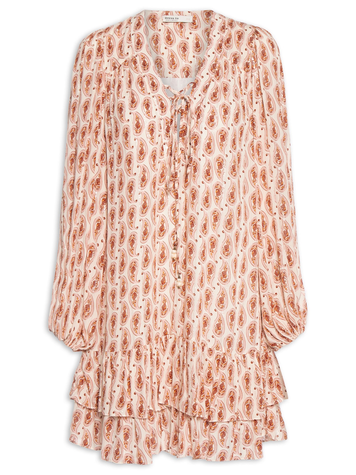 Vestido Curto Estampa Beira Mar Bege Dress To