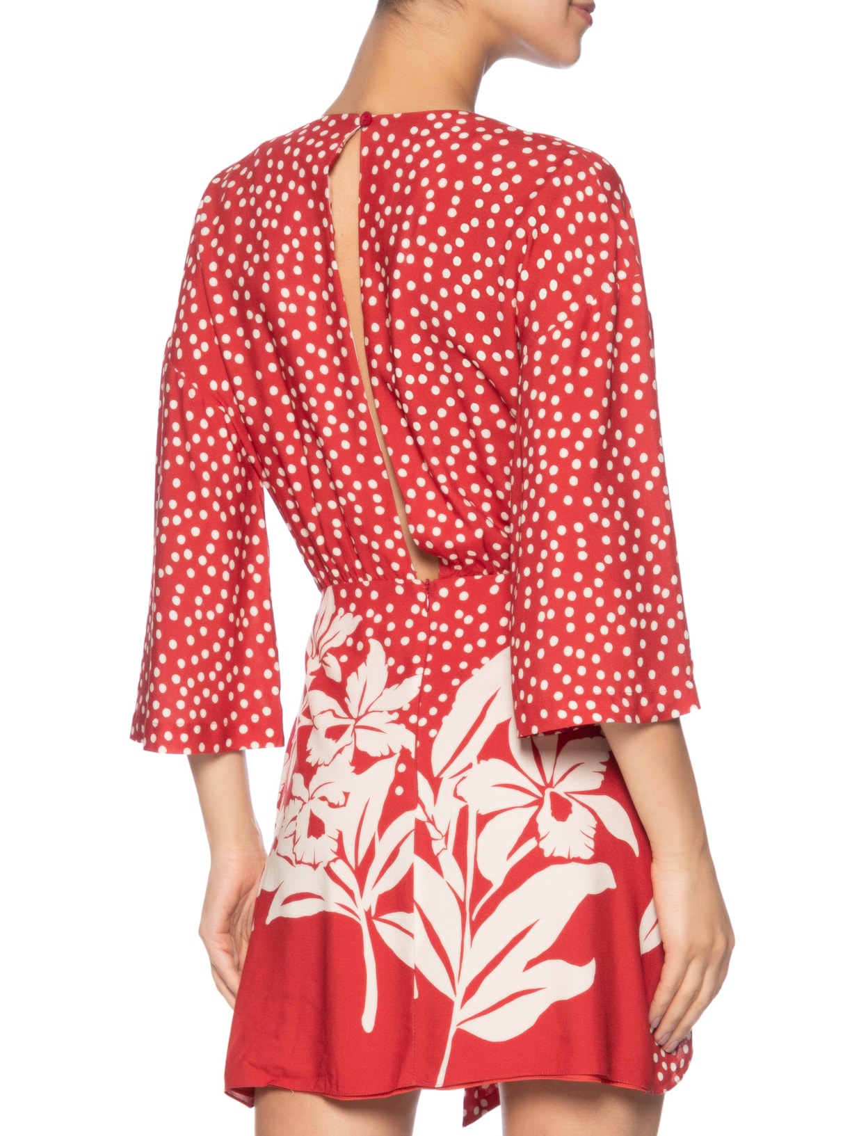 Vestido Curto Estampa Encanto Floral Vermelho Dress To