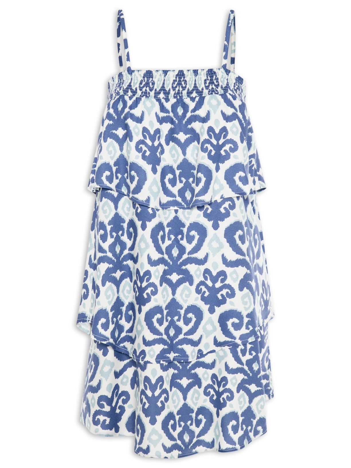 Vestido Curto Estampa Enseada - Azul