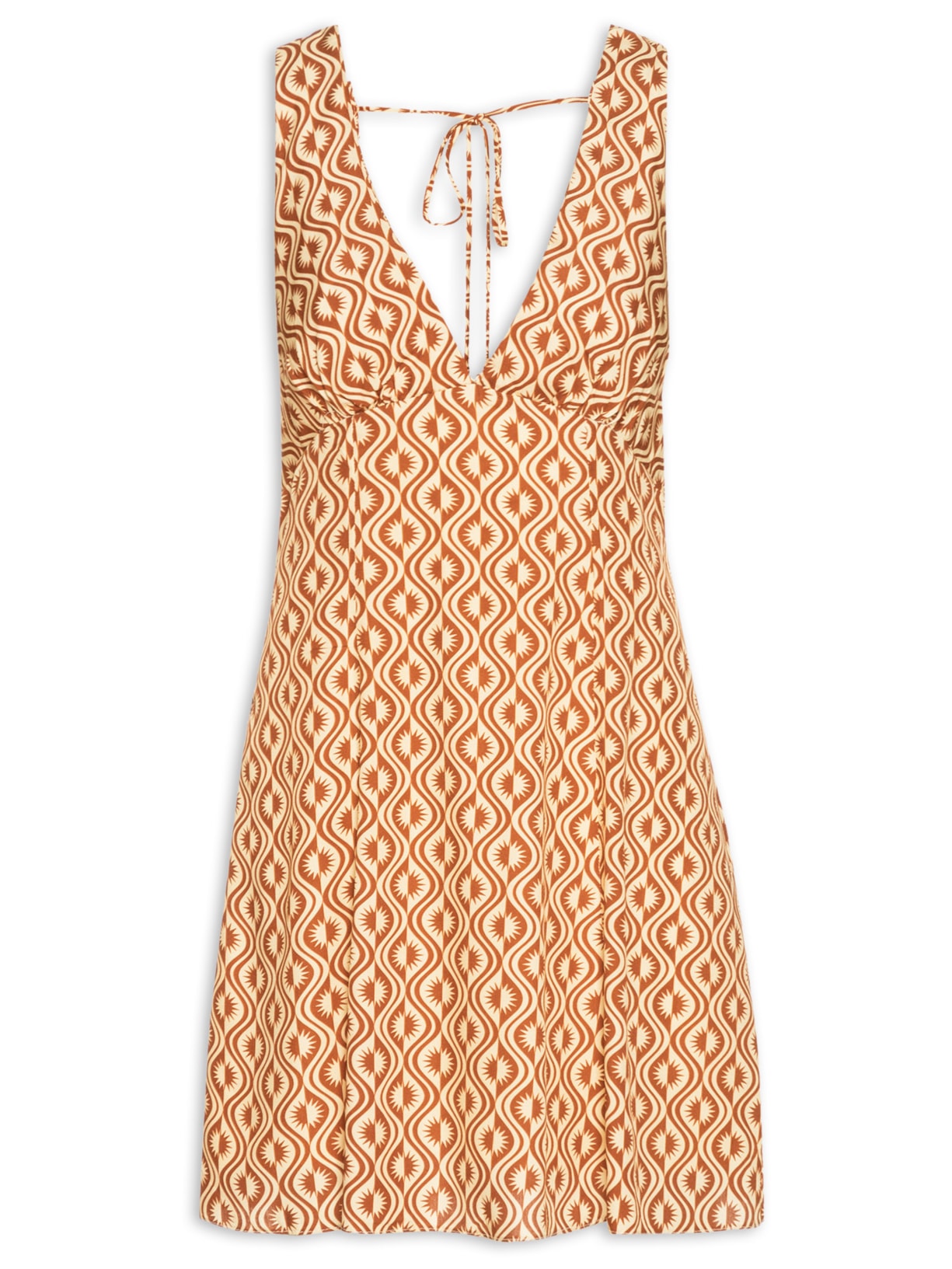 Vestido Curto Estampa Itacoa - Marrom