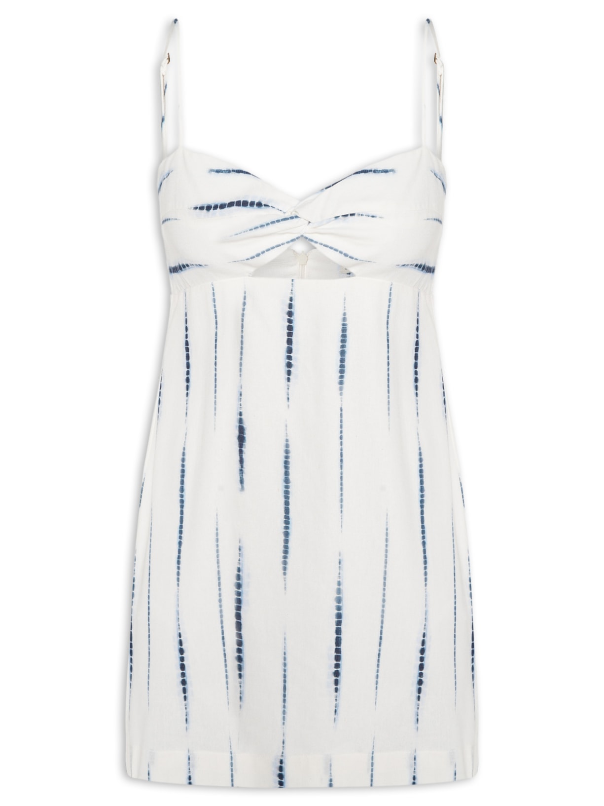 Vestido Curto Estampa Listra Tie Dye Branco Dress To