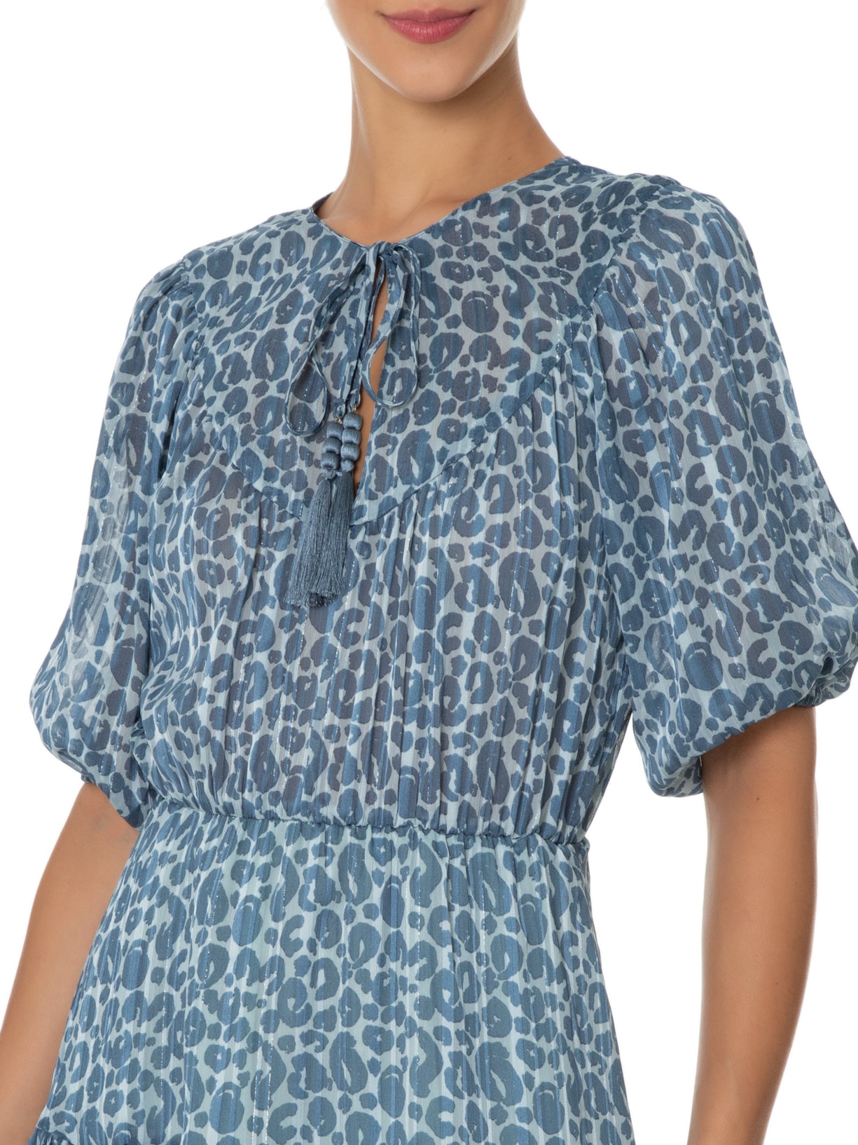 Vestido Curto Estampa Maragogi Cristal Animal Print Maria Filó