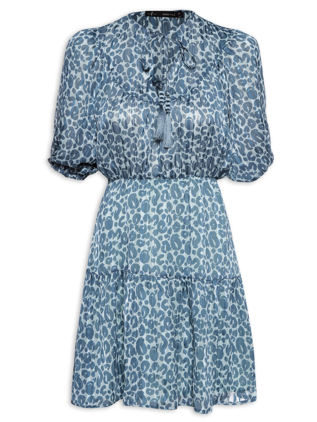 Vestido Curto Estampa Maragogi Cristal Animal Print Maria Filó
