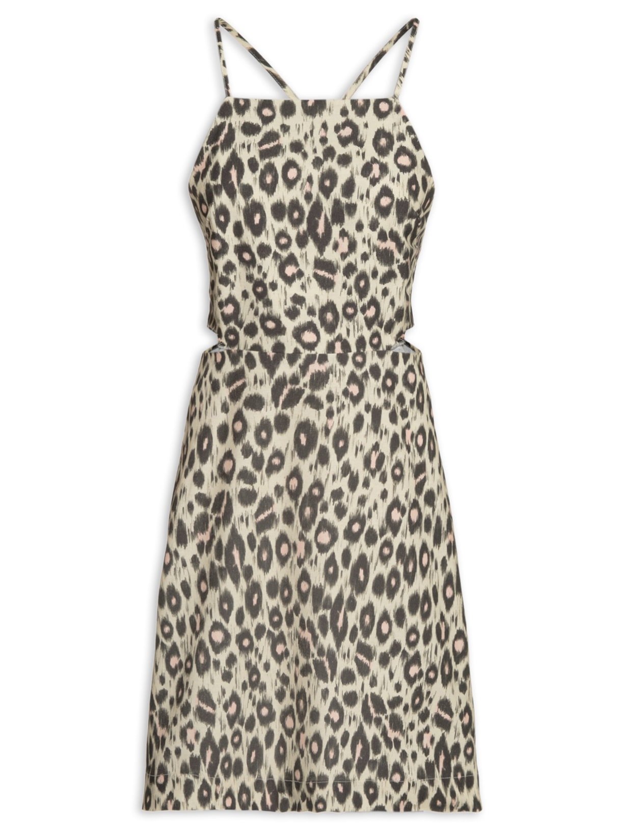 Vestido Curto Estampa Onça Ikat Whitecap - Animal Print