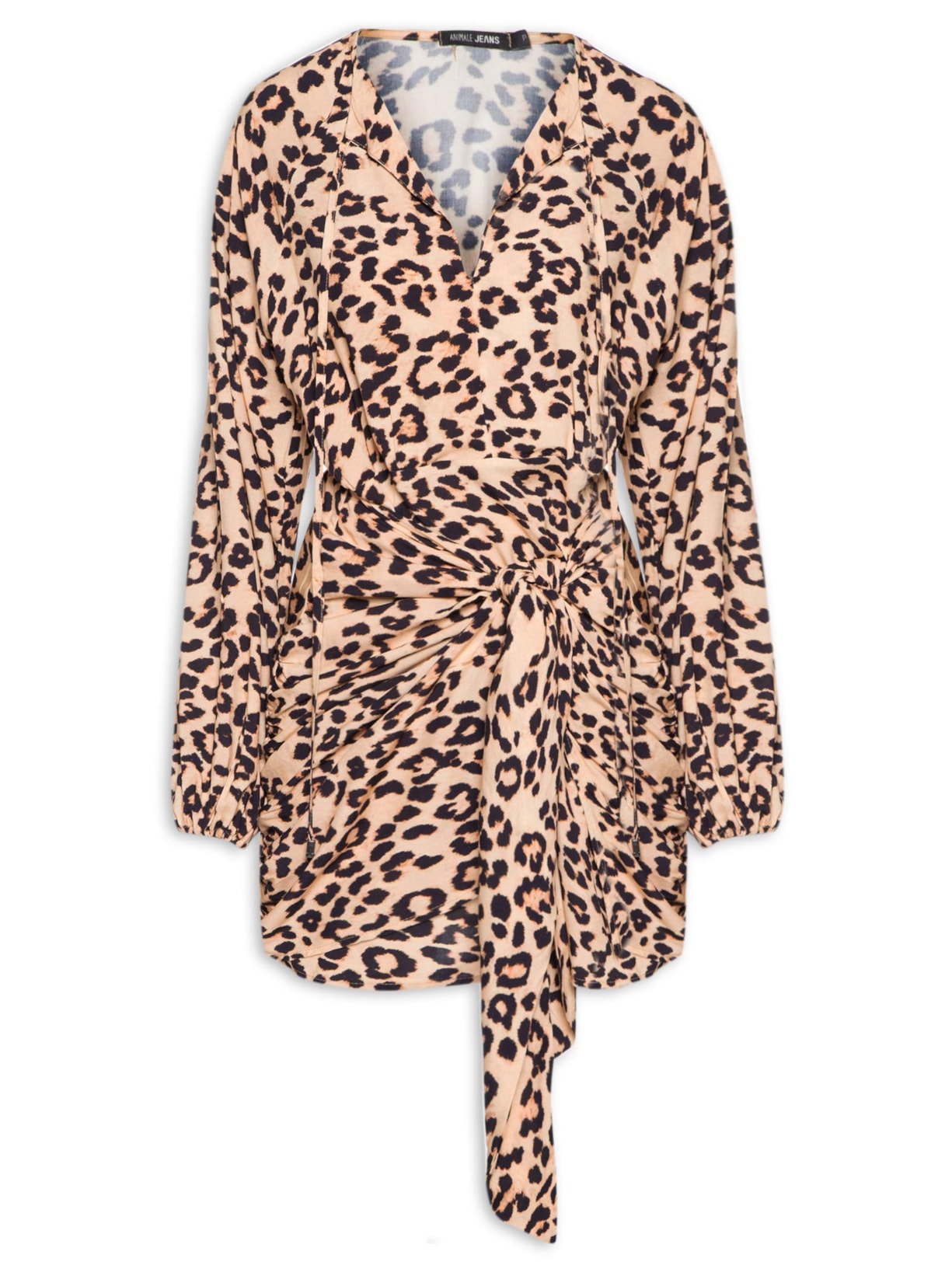 Vestido Curto Estampa Onça Regular - Animal Print