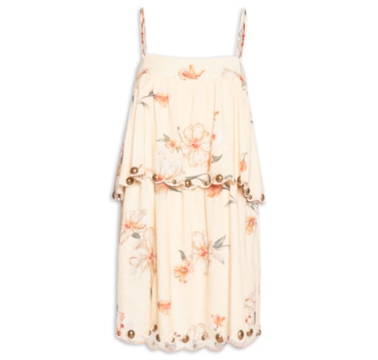 Vestido Curto Estampa Poppy - Amarelo