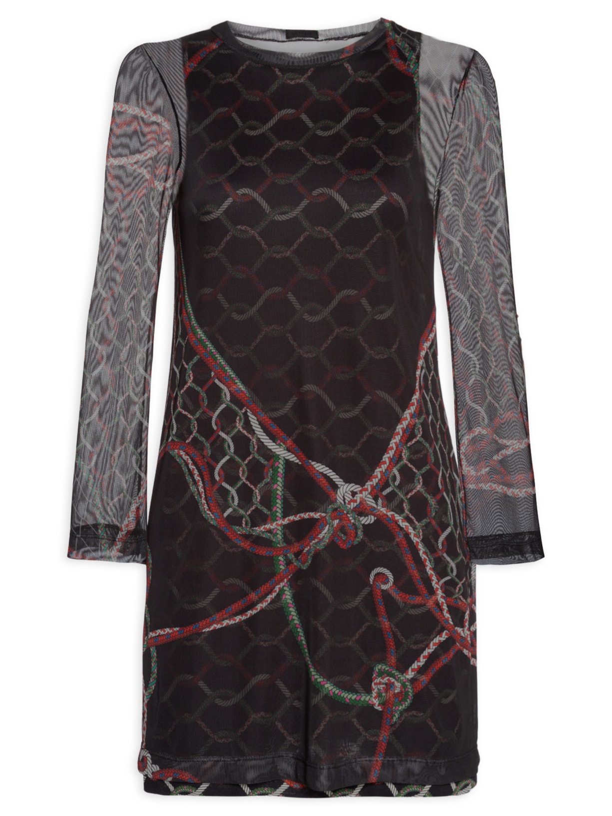 Vestido Curto Estampa - Preto