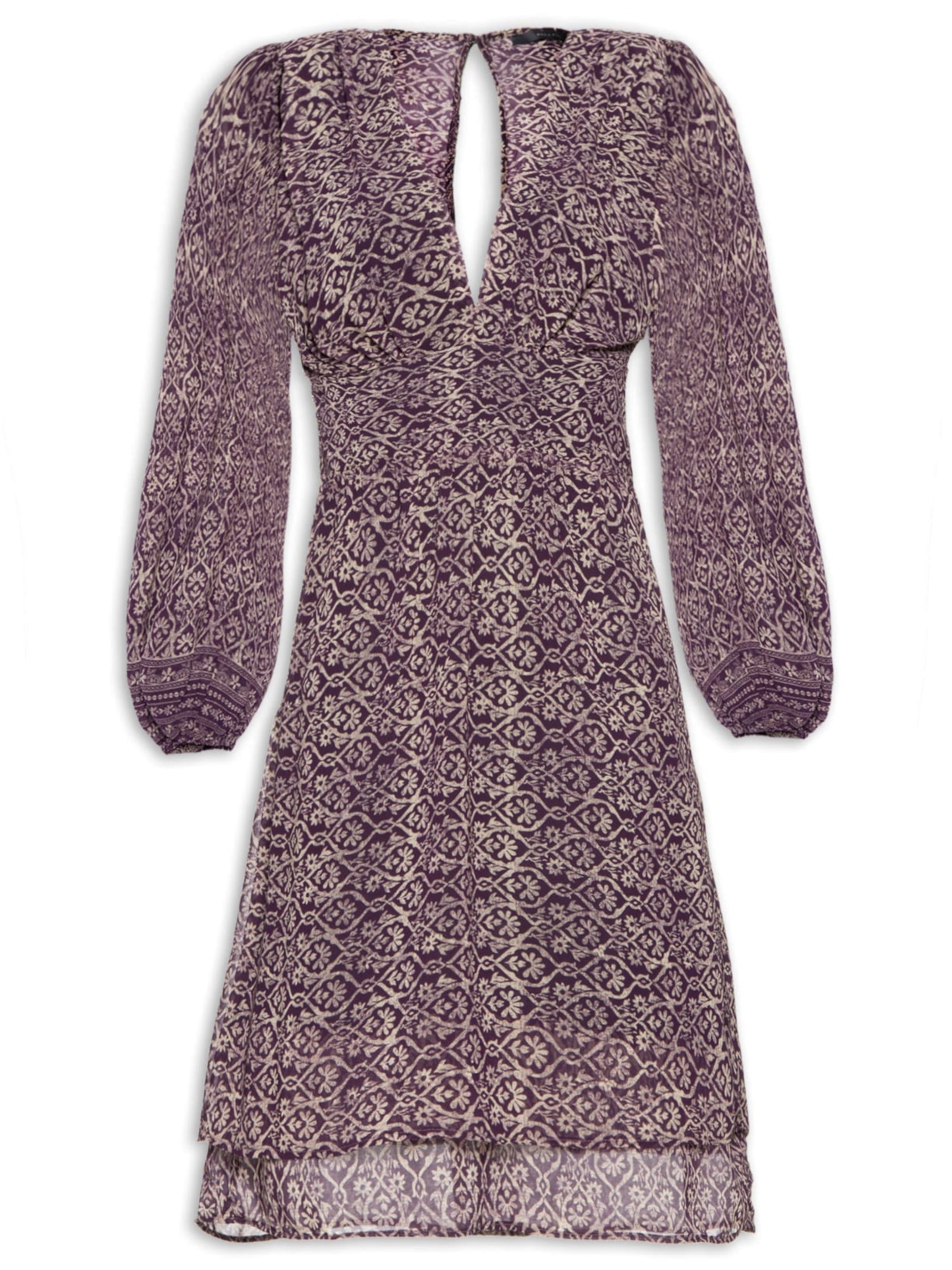 Vestido Curto Estampa Recanto - Roxo